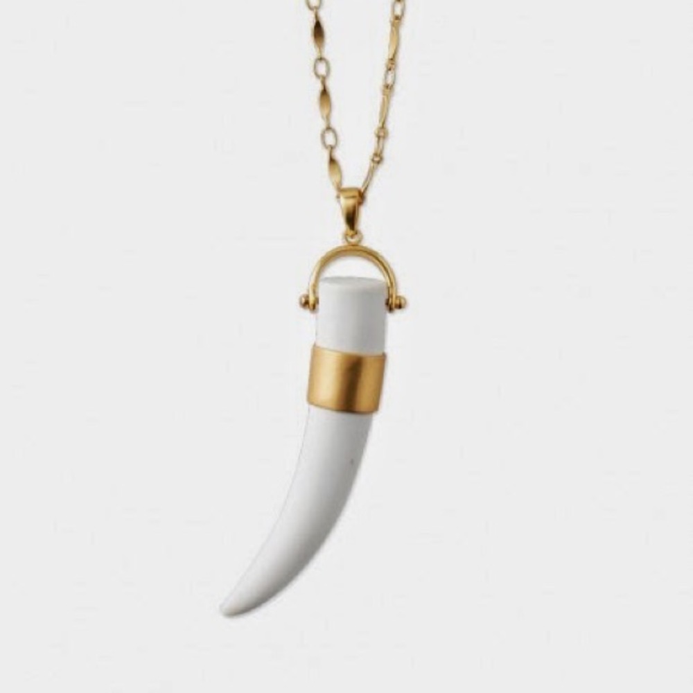 Stella and Dot White Sahara horn necklace.